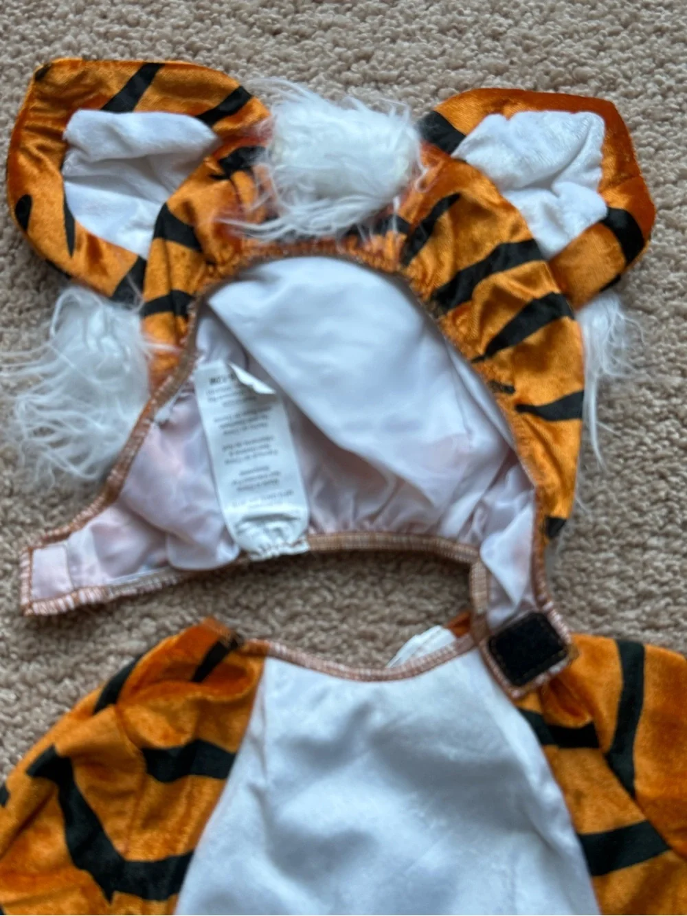 Kids Orange Tiger One-Piece Costume with Hat